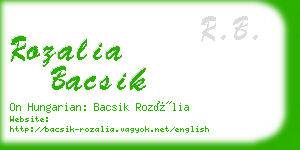 rozalia bacsik business card